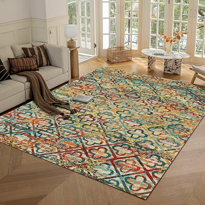 RUGSURE Washable Area Rugs, Pet & Child Friendly, Vibrant Colors Rugs by RUGSURE