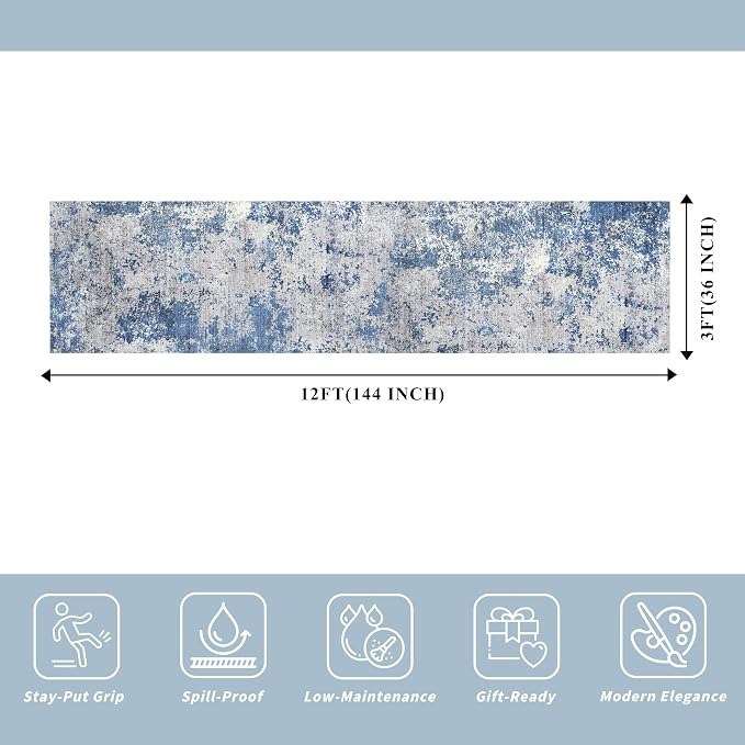 Non Skid Hallway Runner Rug 3x12 ft - Image 2