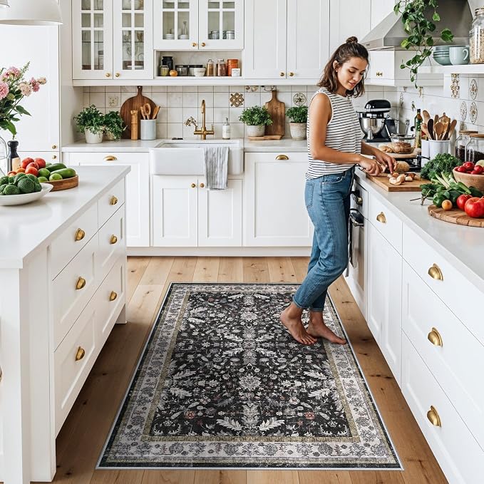 3x5 Kitchen Rug Washable Non-Skid, Boho Indoor Small Throw Area Rugs - Image 3