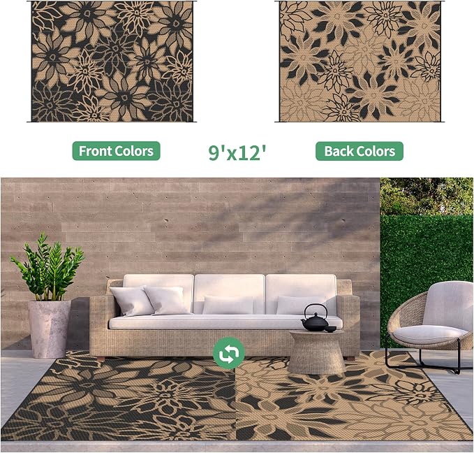 GENIMO Outdoor Rug Waterproof for Patio Decor, Large Area Rugs Mats for RV - Image 4