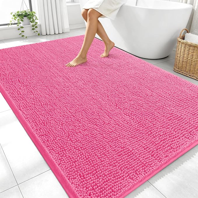OLANLY Large Bathroom Rugs 70x46, Extra Soft Absorbent Chenille Bath Rugs by OLANLY