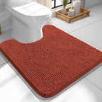 OLANLY Toilet Rugs U-Shaped 24x24, Extra Soft Absorbent Chenille Contour by OLANLY