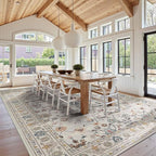 Rugxara 10x14 Rugs for Living Room & Bedroom, Floral Washable Rug, Boho Area Rug - Image 4