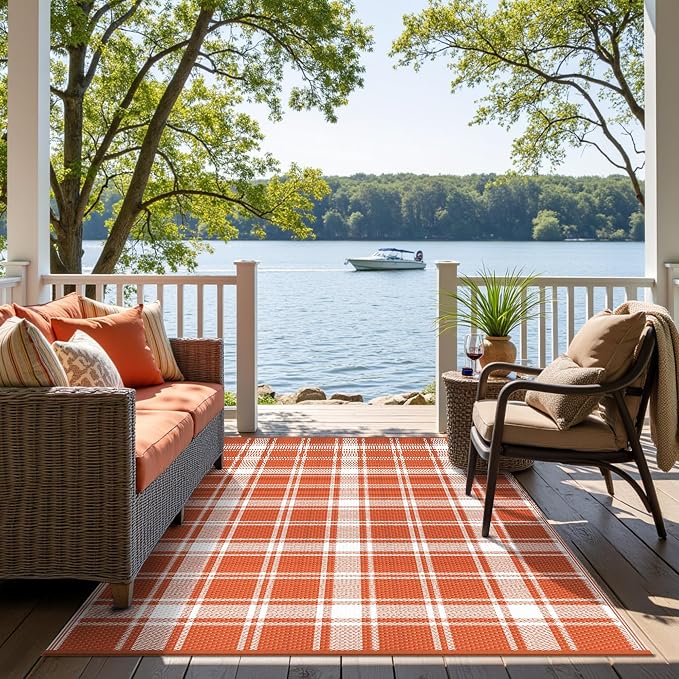 GENIMO Waterproof Outdoor Rug for Patio Clearance, Lightweight RV Camping Mat - Image 4