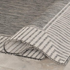 Nuloom Asha Grey/Ivory, Striped Border, Soft and Cozy, High Traffic, Easy Clean - Image 7