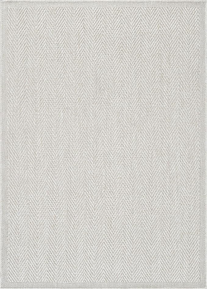 CAMILSON Easy Jute Rug 4x6, Indoor Outdoor Off-White Color Fiber Area Rugs - Image 2