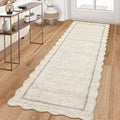 GarveeHome Scalloped Washable Runner Rug 2x10 Non Slip Kitchen Rugs Modern Blue by GarveeHome