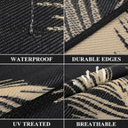 Pauwer Waterproof Outdoor Rug 8x10, Reversible Plastic Straw Patio Camping Rug - Image 2