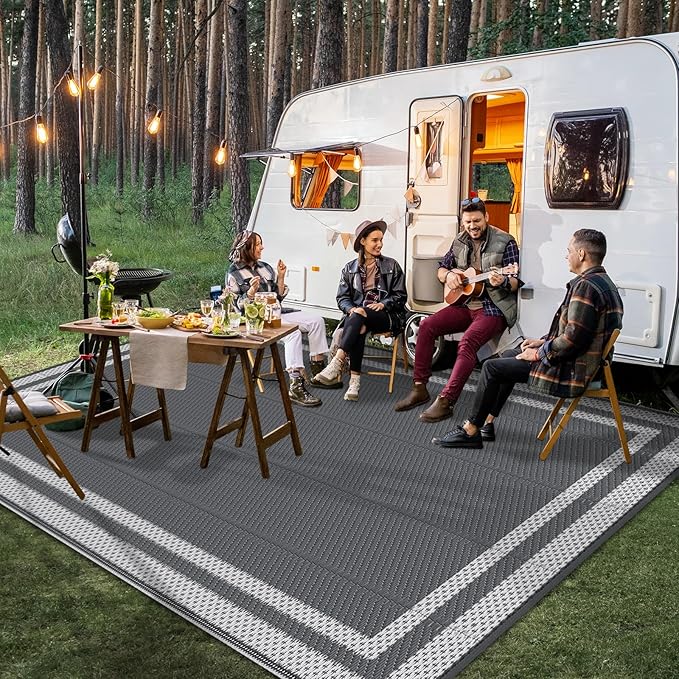 HappyTrends, Outdoor Rug, Patio Rug, Reversible Portable Plastic Straw Rug - Image 3