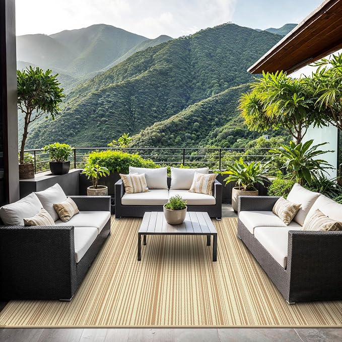 GENIMO Outdoor Rug for Patio Clearance, Lightweight Waterproof RV Camping Mat - Image 3