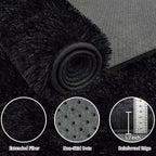 5x7 Area Rug for Living Room:Ultra Soft Fluffy Shag Black Rugs, Large Fuzzy - Image 7