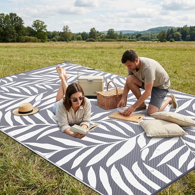 Smiry Outdoor Rug 9x12 ft, Waterproof Reversible Plastic Straw Rugs, Outdoor - Image 4