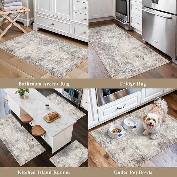 Kitchen Mats for Floor 3 Piece Set, Non-Slip Washable Kitchen Mats for Hardwood - Image 5