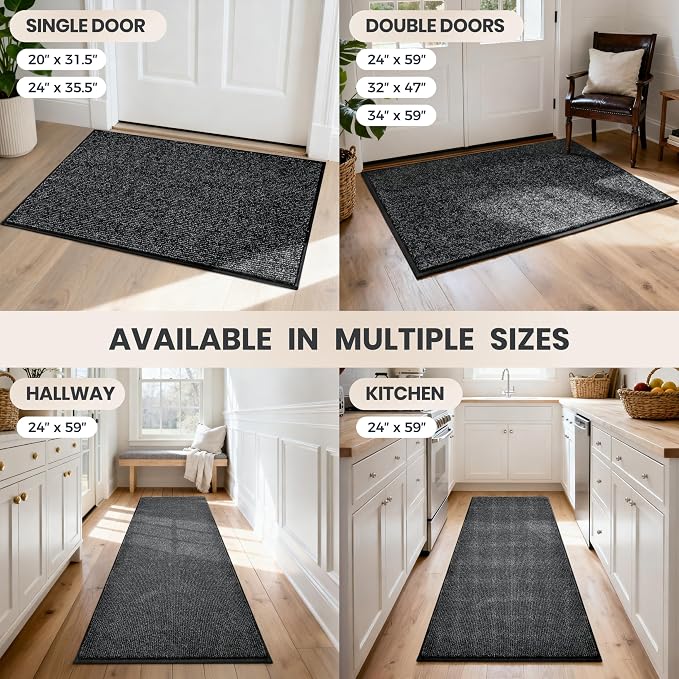 PURRUGS Dirt Trapping Door Mat 24" x 59", Non-Slip Machine Washable Entry Rug - Image 9