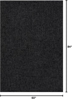 CAMILSON Easy Jute Rug 5x7, Indoor Outdoor Dark Gray Black Farmhouse Area Rugs - Image 2