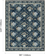 Lessymo Floral Living Room Rug 8x10 Area Rugs, Vintage Washable Rugs - Image 2