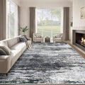 Washable Rug 8x10 Area Rugs for Living Room: Large Neutral Soft Rug Abstract by LOSBULAKE