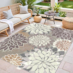 4x6 Washable Rug for Living Room Tropical Botanical Modern Floral Chenille Area - Image 3