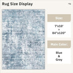 Soalmost 7x10 Area Rug for Living Room Washable Abstract Vintage Soft Thin - Image 5