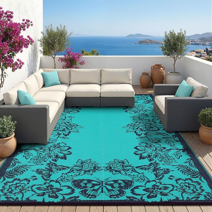Garvee Outdoor Rugs 8’x10’ Waterproof Reversible Mats, Large Area Plastic Straw - Image 9