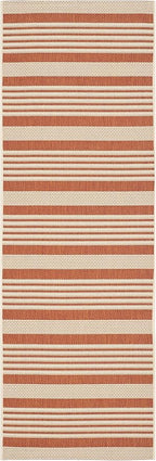SAFAVIEH Courtyard Collection 2'3" x 16' Terracotta/Beige CY6062 Stripe Indoor/ by Unknown