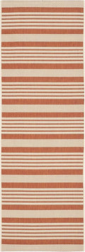 SAFAVIEH Courtyard Collection 2'3" x 22' Terracotta/Beige CY6062 Stripe Indoor/ by Unknown