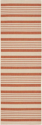 SAFAVIEH Courtyard Collection 2'3" x 22' Terracotta/Beige CY6062 Stripe Indoor/ by Unknown