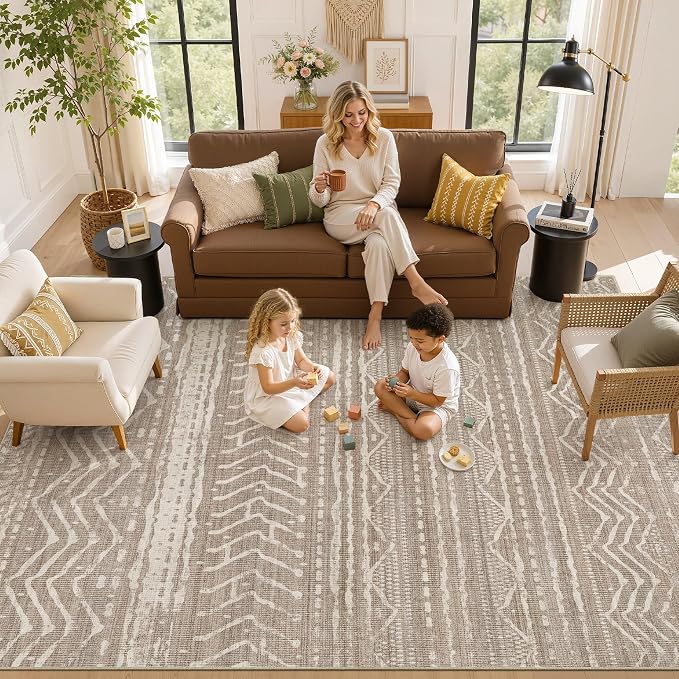 Nakagishi Area Rug Living Room Rugs: 12x18 Large Soft Machine Washable Boho - Image 8