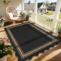 6x9 Scalloped Rug Easy Jute Washable Outdoor Patio Rug by Zeeinx