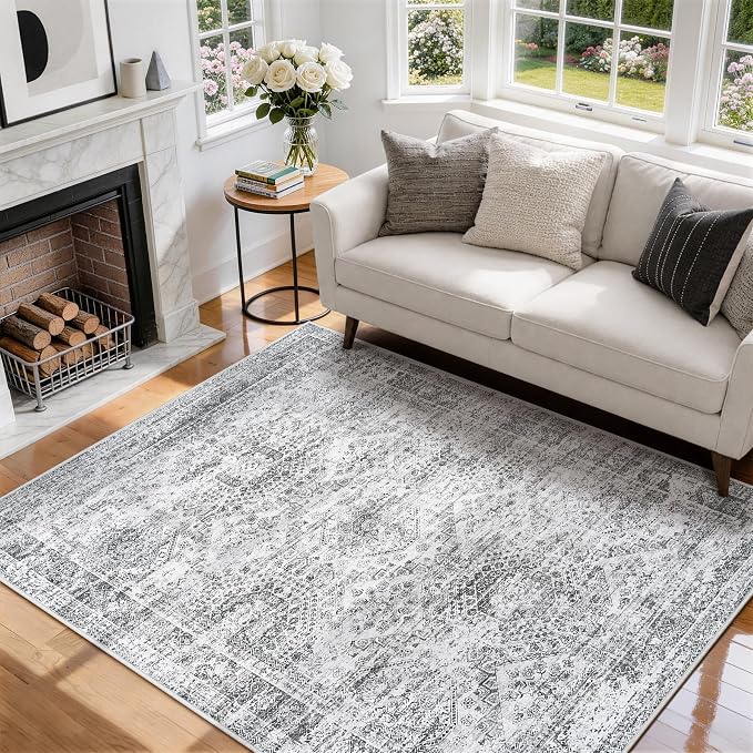 5x7 Area Rugs for Living Room Rug Washable: Abstract Rug for Dining Room by Aelenmu