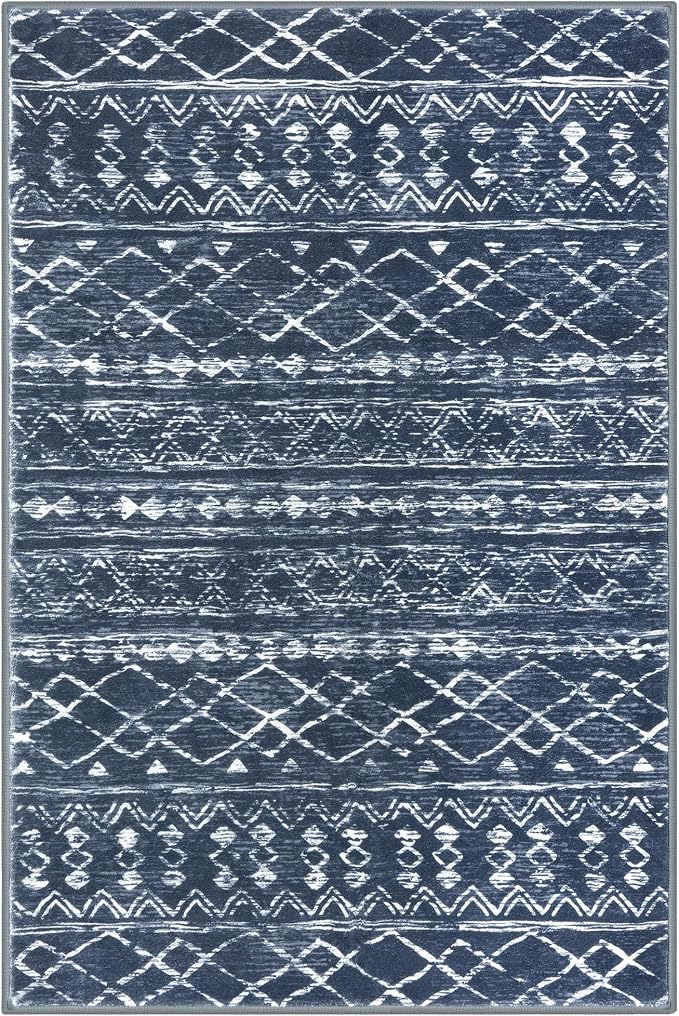 KUTA Moroccan Rugs for Entryway, 2x3 Navy Blue Entrance Small Area Rug - Image 8
