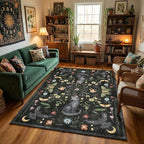 GarveeHome 5x7 Cat Area Rug Black Washable Rugs by GarveeHome