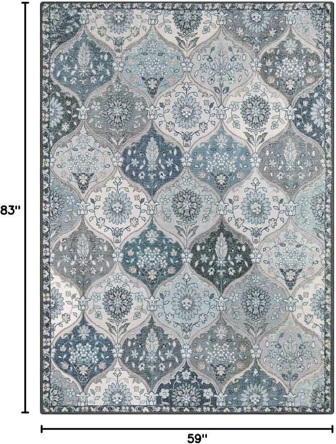 Lahome Moroccan Trellis Washable Area Rug, 5x7 Rugs - Image 2