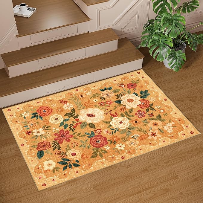 DUKINO 3x5 Area Rug, Floral Rugs - Image 9