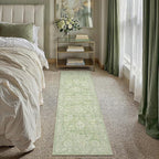 Neutral Kitchen Rug Set of 3 Washable Green Floral Kitchen Mats - Image 7