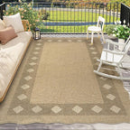 LIVEBOX Scalloped Easy Jute Diamond Outdoor Rug Living Room, Washable 8x10 - Image 9