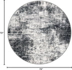 IOHOUZE Abstract Round Area Rug 6 Ft Washable Circle Rugs Large Round Rug Non - Image 2