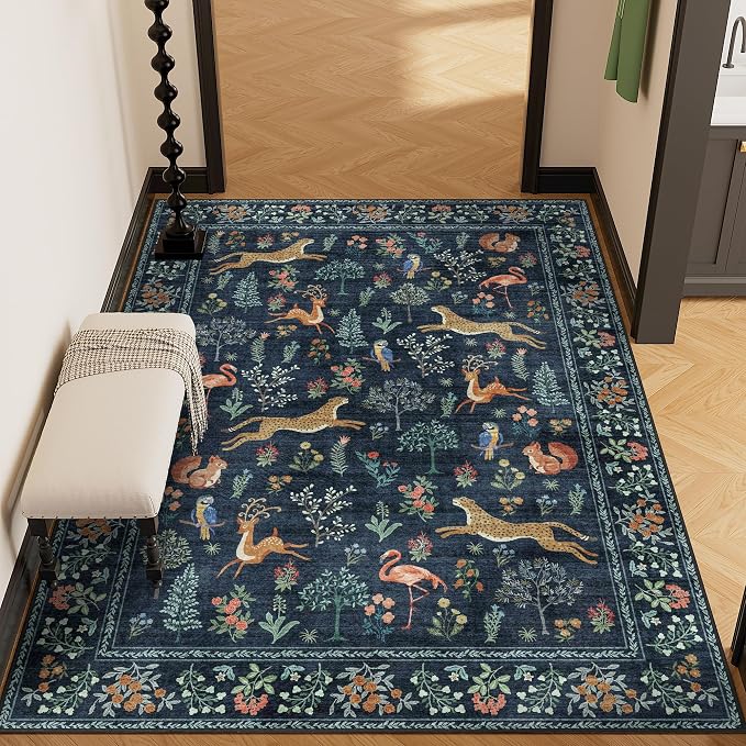 DUKINO 4x6 Rug, Washable Animal Area Rug - Image 6