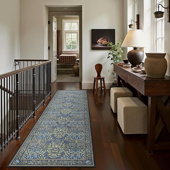 GENIMO Floral Washable Runner Rug 2’6” x 10’, Non-Slip Long Hallway Carpet - Image 5