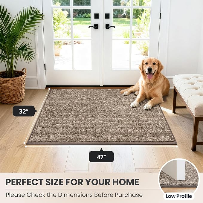 PURRUGS Dirt Trapping Door Mat 32" x 47", Non-Slip Machine Washable Entry Rug - Image 8
