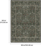 GENIMO 5x7 Washable Area Rug, Non-Slip Vintage Boho Floral Carpet, Soft - Image 2