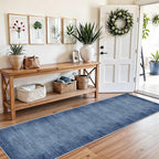 2x8 Washable Hallway Runner Rug – Non-Slip Modern Abstract Neutral Low-Pile - Image 3