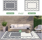 GENIMO 9 ' x 12 ' Outdoor Rug for Patio, Waterproof Indoor Outdoor Plastic - Image 4