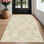Hazo Haus Beige Green Bedroom Rug 5x7 Area Rug - Image 9