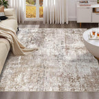UERMEI Square Area Rugs : Washable 6x6 Neutral Modern Abstract Carpet - Image 9