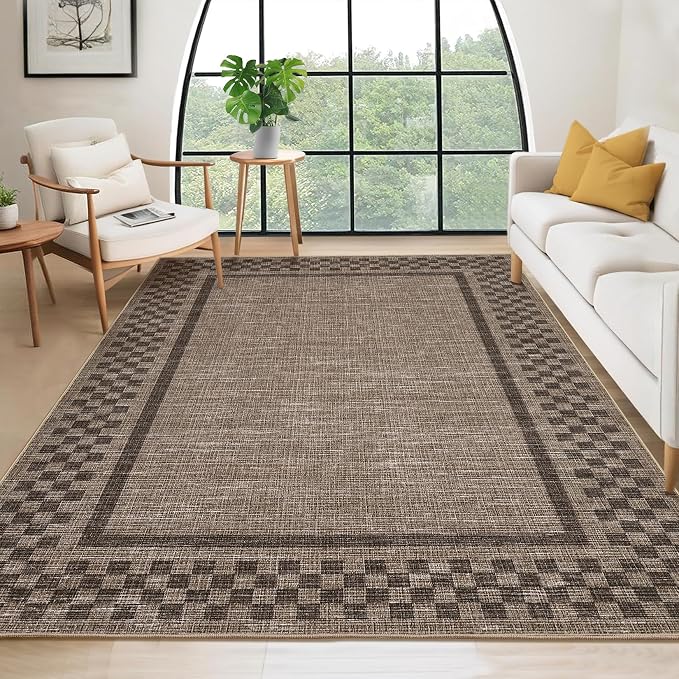GarveeHome Area Rug 6x9 Large Living Room Modern Border Throw Rug by GarveeHome