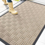 OLANLY Front Door Mat Outside Entrance 47x32, Heavy Duty Sturdy Natural Rubber by OLANLY