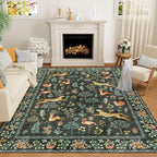 DUKINO 5x7 Rug, Washable Animal Living Room Rug by DUKINO