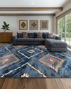 BESTSWEETIE Area Rug 9x12 Rug Machine Washable Non-Slip Low Pile Print Pattern by BESTSWEETIE
