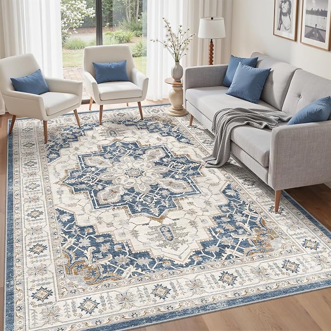 befbee 5x7 Area Rug for Living Rooms, Stain Resistant Neutral Washable Rugs for - Image 7
